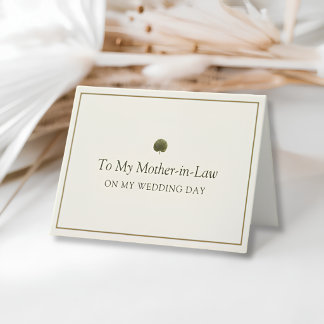 Ivory Gold Palm Mother-in-Law Wedding Day Card