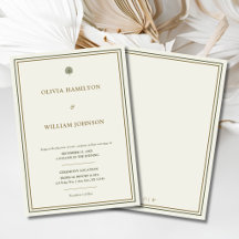 Ivory & Gold Palm Wedding Invitation