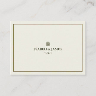 Ivory & Gold Palm Wedding Place Card
