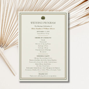 Ivory & Gold Palm Wedding Program Programme