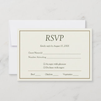 Ivory & Gold Palm Wedding RSVP Card