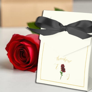 Ivory Gold Rose Wedding Favour Box