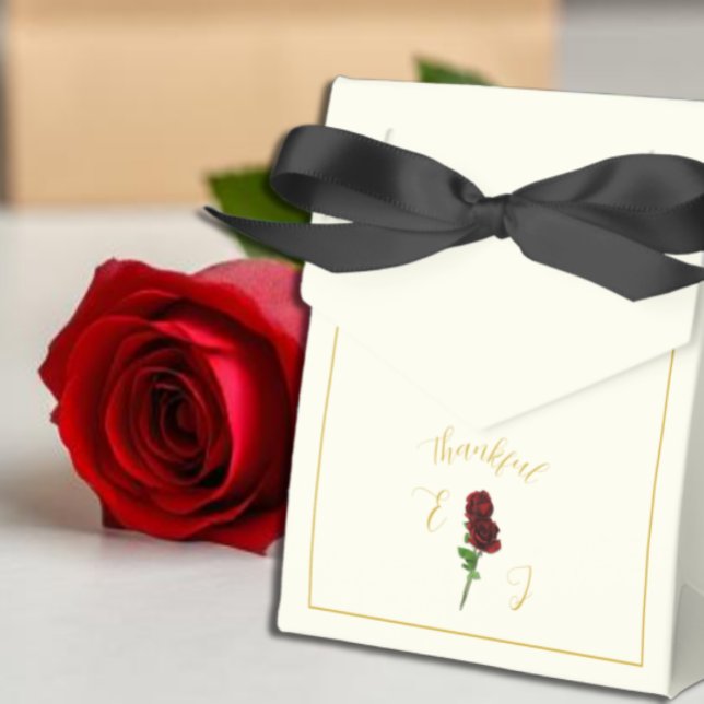 Ivory Gold Rose Wedding Favour Box (Creator Uploaded)