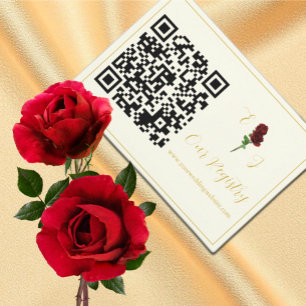 Ivory Gold Rose Wedding Registry Enclosure Card
