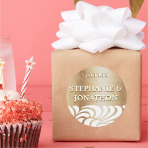 Ivory Gold Swirl Gold Wedding Seal