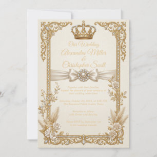 Ivory Gold Wedding Invitation Elegant Royal