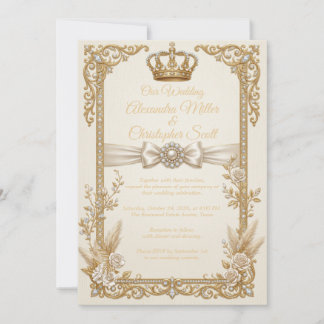 Ivory Gold Wedding Invitation Elegant Royal