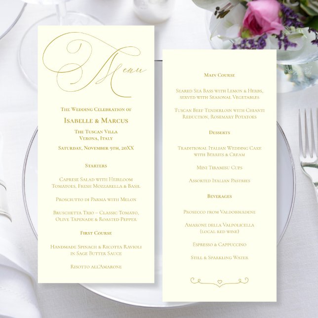 Ivory & Gold Wedding Menu (Ivory & Gold Wedding Menu)
