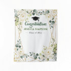 Ivory Golden Floral Modern Photo Grad Backdrop