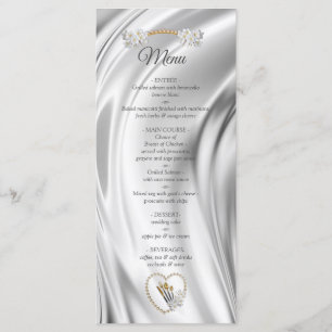 Ivory,Green,Blue,Gold Silk & Pearls Menu