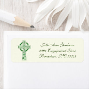 Ivory Green Elegant Irish Celtic Cross