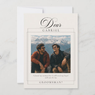 Ivory Groomsman Proposal Request Messsage Card