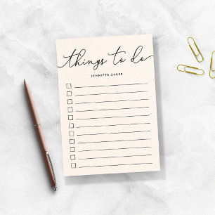 Ivory Hand Lettered Things to Do Post-it Notes
