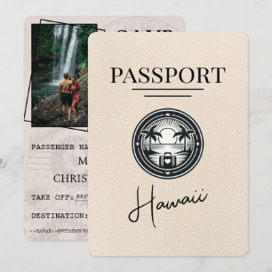Ivory Hawaii Passport Save The Date