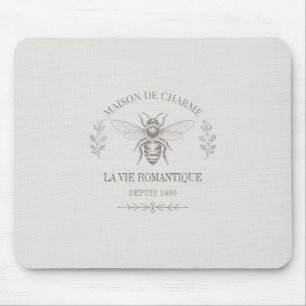 Ivory Honey Bee French Country Vintage Rustic Mouse Mat