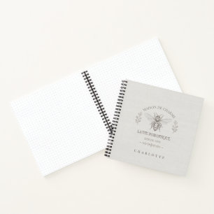 Ivory Honey Bee French Country Vintage Rustic Notebook