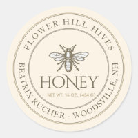 Ivory Honey Label with French Bee