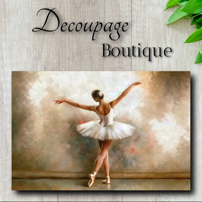 Ivory Impressionist Dancing Ballerina Decoupage Tissue Paper (Ivory Impressionist Ballerina Dancer Decoupage Tissue Paper)