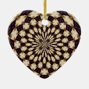 Ivory Kaleidoscope Flower Mandala Decor Ceramic Tree Decoration