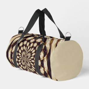 Ivory Kaleidoscope Flower Mandala Decor Duffle Bag
