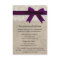 Ivory Lace and Burlap Look Plum Accommodation Card