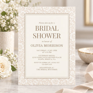 Ivory Lace Bridal Shower Invitation
