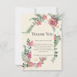 Ivory Lace Elegant Personalized Wedding Gratitude Thank You Card