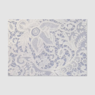 Ivory Lace Navy Blue Elegant Wedding Gift Tissue Paper