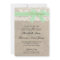 Ivory Lace Rustic Burlap Wedding Invitation- Mint