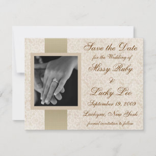 Ivory Lace Save the Date Announcement