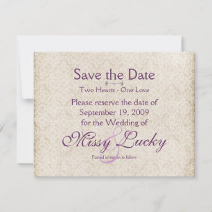 Ivory Lace Save the Date Announcement