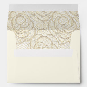 Ivory Lace Wedding Envelope – Dew Drop Grey