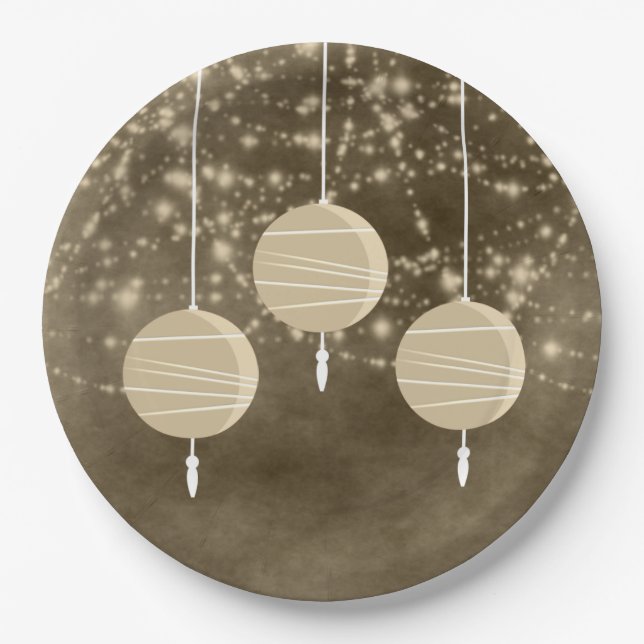 Ivory Lanterns Birthday Paper Plate (Front)
