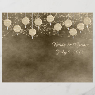 Ivory Lanterns Folded Wedding Program