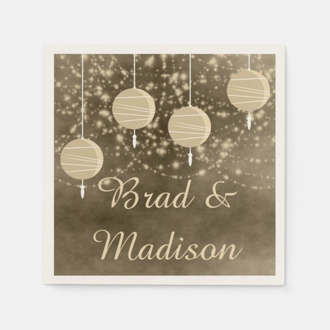 Ivory Lanterns Napkin (Front)