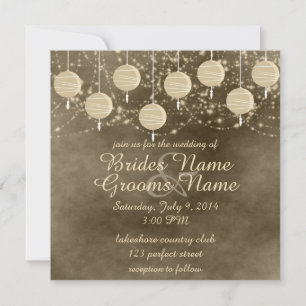 Ivory Lanterns Wedding Invitation
