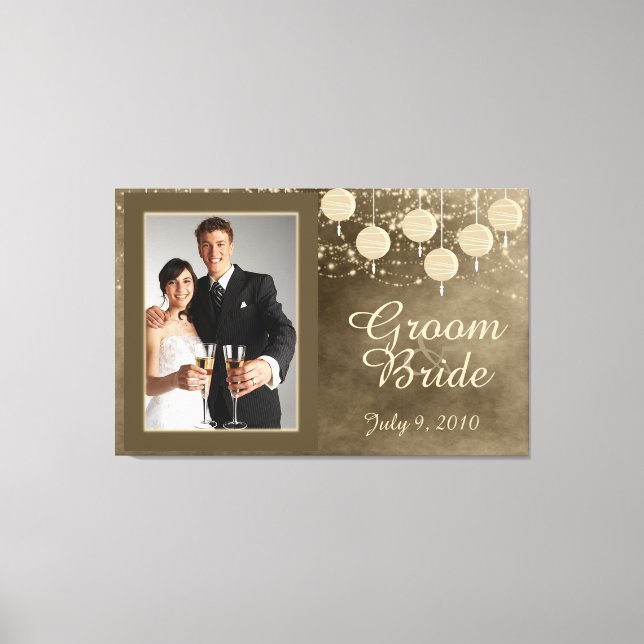 Ivory Lanterns Wedding Keepsake Canvas (Front)