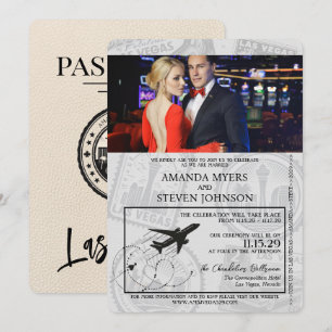Ivory Las Vegas Passport Wedding Invitation