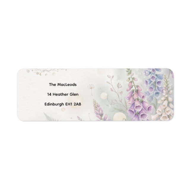 Ivory Lavender Hydrangea Return Address Labels (Front)