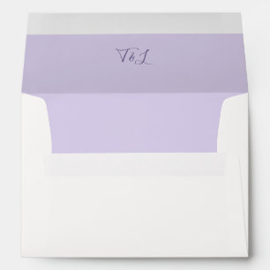 Ivory & Lavender   Initials Wedding Envelope