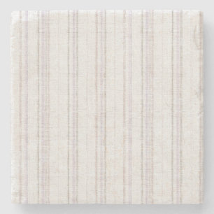 Ivory Lavender Stripes Stone Coaster