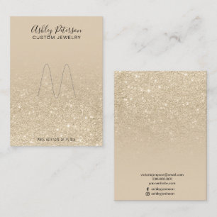 Ivory light gold glitter jewellery ring display business card