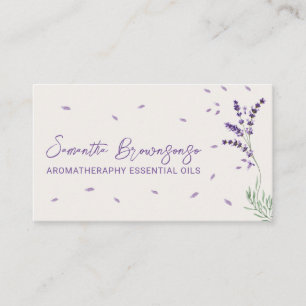 Ivory Lilac Lavender Essential Oils Branding Business Card