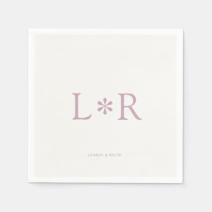 Ivory & Lilac Stylish Modern Napkin