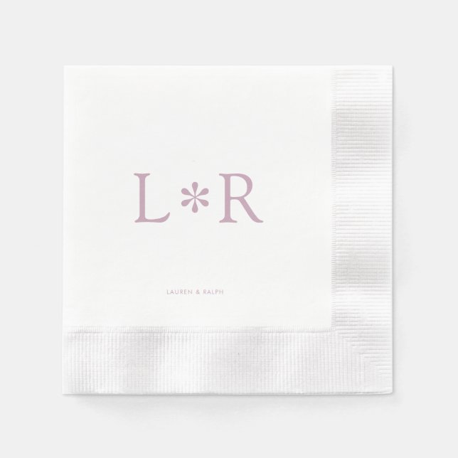 Ivory & Lilac | Stylish Modern  Napkin (Front)