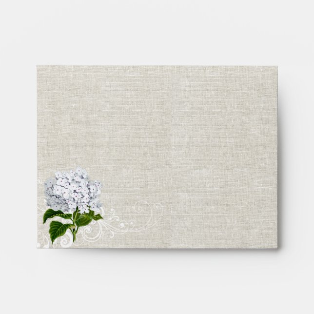 Ivory Linen Look Wedding Thank You Envelope (Front)