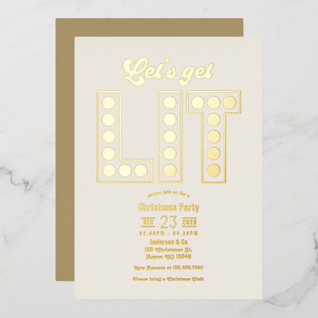 Ivory Luxe Let's Get Lit Retro Christmas Party (Front/Back)