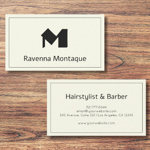 Ivory Luxury Personalized Monogram Letter Name Business Card