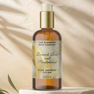Ivory Marble & Gold Foil Cosmetics Bottle Label