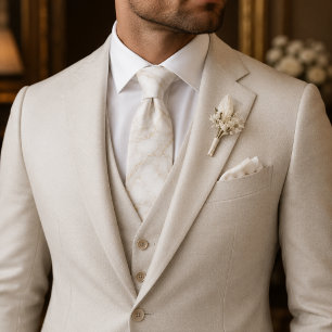 Ivory Marble Luxury Tie